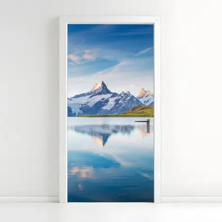 Sticker pour porte reflet alpin à Bachalpsee – Wallnifity®
