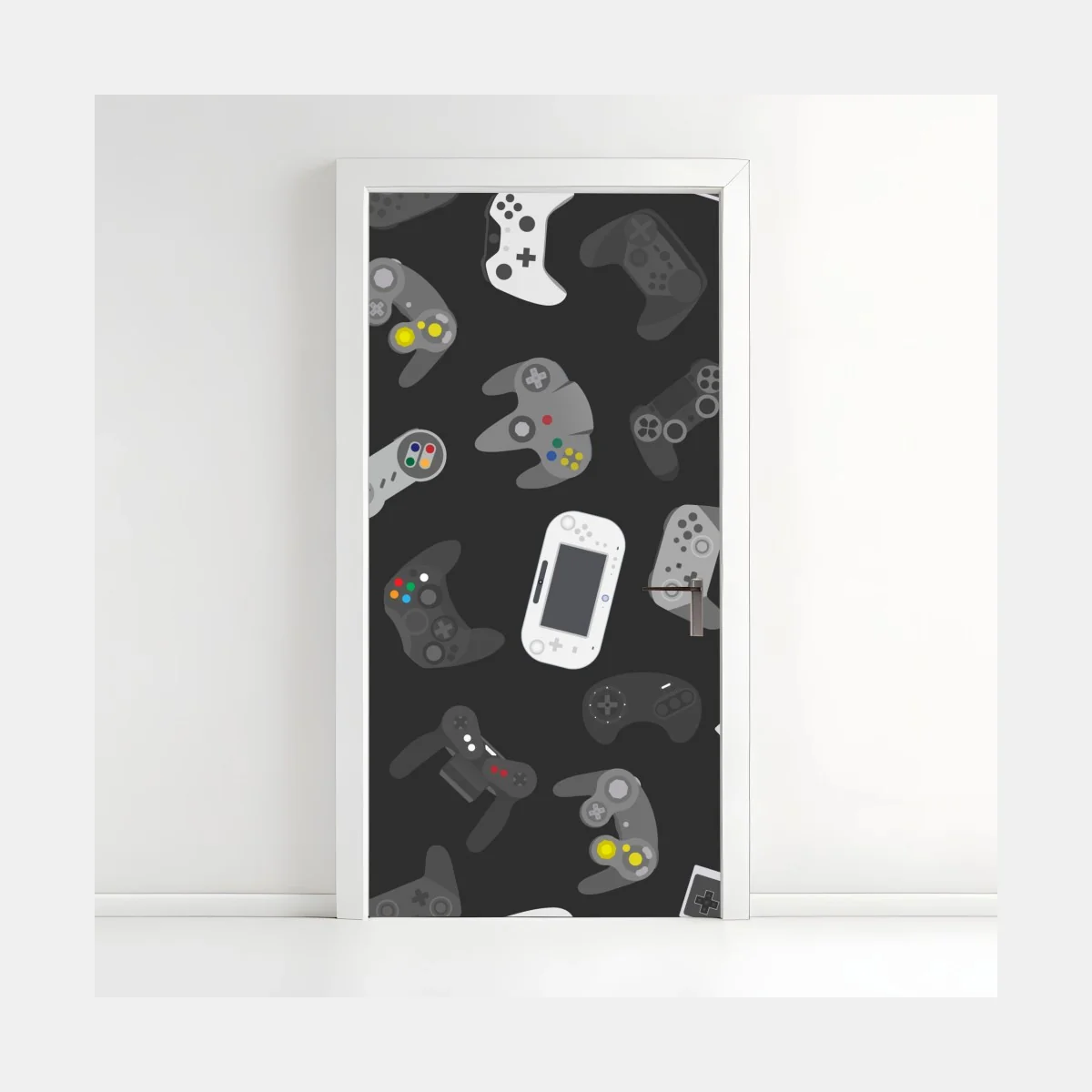 Sticker pour porte motif de manettes de jeux vidéo rétro et modernes – Wallnifity® Sticker pour porte motif de manettes de jeux vidéo rétro et modernes – Wallnifity®