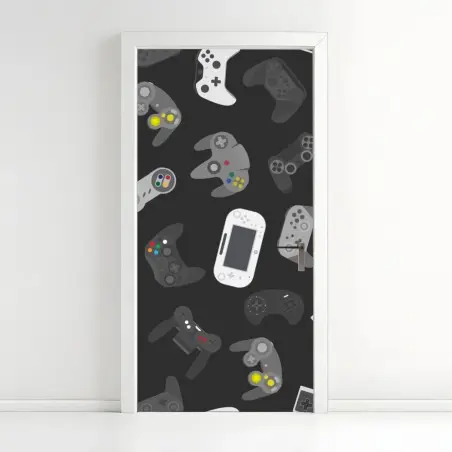Sticker pour porte motif de manettes de jeux vidéo rétro et modernes – Wallnifity®