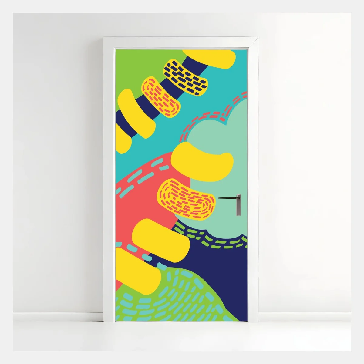 Sticker pour porte abstraction organique aux couleurs vives – Wallnifity® Sticker pour porte abstraction organique aux couleurs vives – Wallnifity®