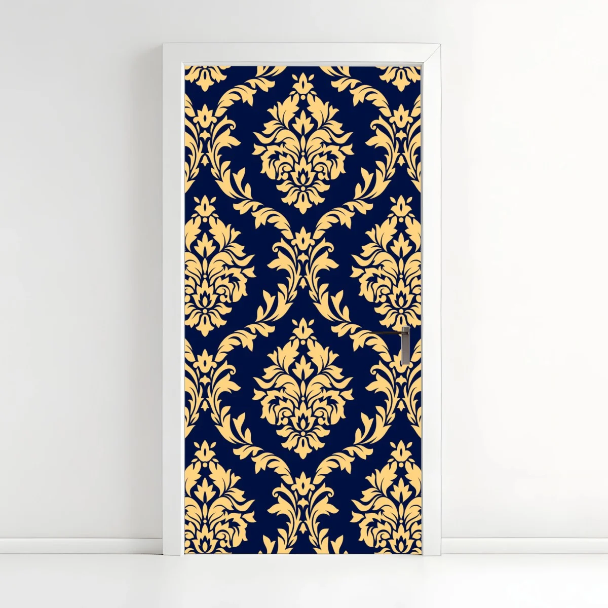 Sticker pour porte motif baroque doré sur fond bleu marine – Wallnifity® Sticker pour porte motif baroque doré sur fond bleu marine – Wallnifity®