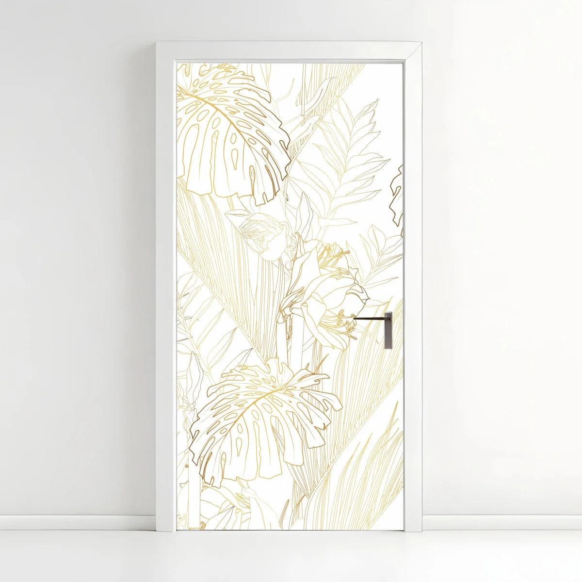 Sticker pour porte motif botanique doré sur fond blanc – Wallnifity® Sticker pour porte motif botanique doré sur fond blanc – Wallnifity®