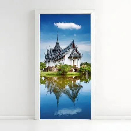 Sticker pour porte reflet majestueux de Sanphet Prasat à Bangkok – Wallnifity®