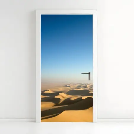 Sticker pour porte vastes dunes sous un ciel azur – Wallnifity®