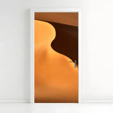 Sticker pour porte vagues de sable doré, courbes du désert minimalistes – Wallnifity®