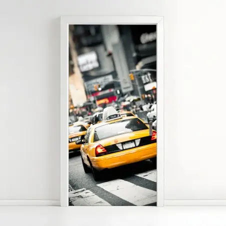 Sticker pour porte scène de taxis jaunes à New York – Wallnifity®