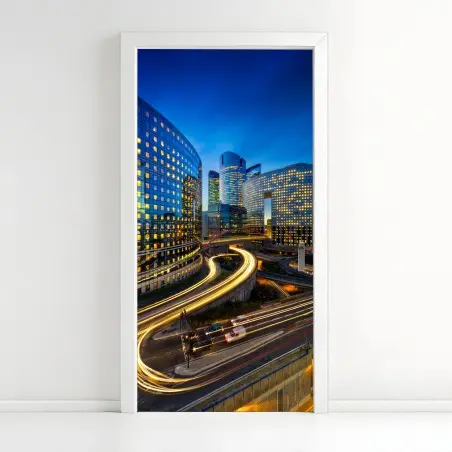 Sticker pour porte mouvement urbain au crépuscule – Wallnifity®