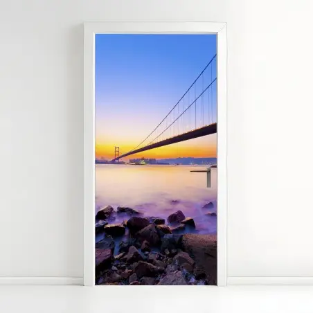 Sticker pour porte pont suspendu au coucher de soleil – Wallnifity®