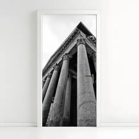 Sticker pour porte vue monumentale du Panthéon de Rome en colonnes – Wallnifity®