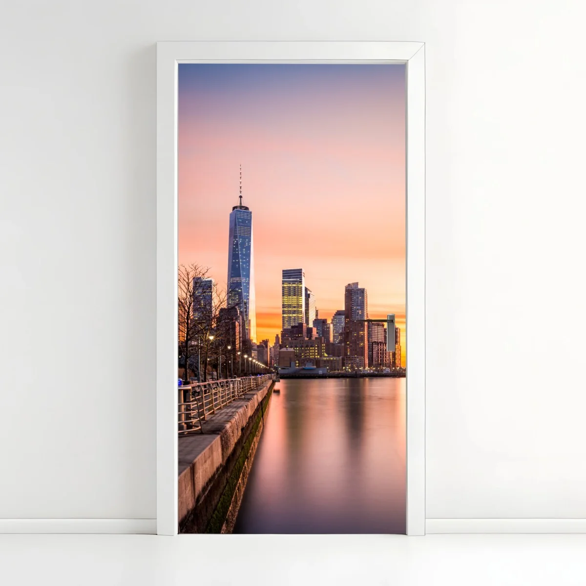 Sticker pour porte coucher de soleil à Lower Manhattan – Wallnifity® Sticker pour porte coucher de soleil à Lower Manhattan – Wallnifity®