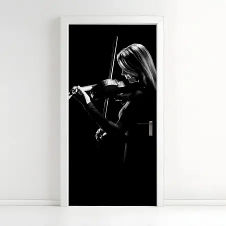 Sticker pour porte violoniste en contre-jour – Wallnifity®