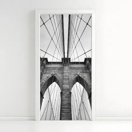 Sticker pour porte perspective architecturale du pont de Brooklyn – Wallnifity®