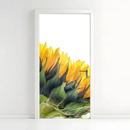 Sticker pour porte gros plan lumineux de tournesol – Wallnifity®