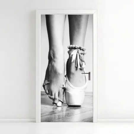 Sticker pour porte élégance en pointe noir et blanc – Wallnifity®