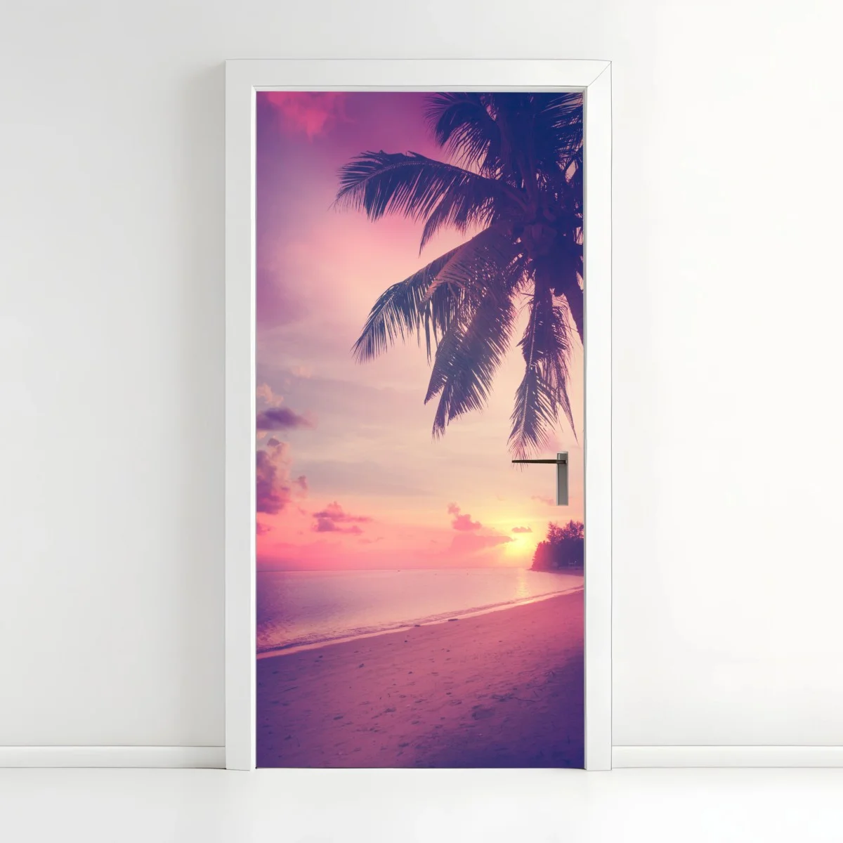 Sticker pour porte paradis tropical au crépuscule – Wallnifity® Sticker pour porte paradis tropical au crépuscule – Wallnifity®