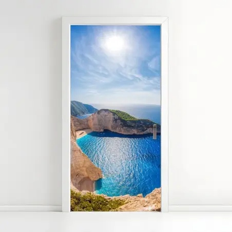 Sticker pour porte panoramique de Navagio sur l'île de Zakynthos – Wallnifity®