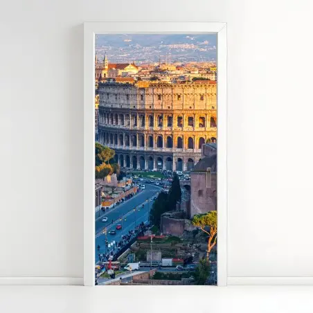 Sticker pour porte vue dorée sur le Colisée de Rome – Wallnifity®