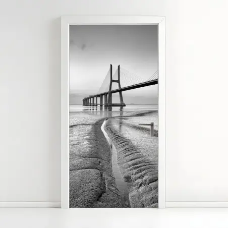 Sticker pour porte lignes graphiques d'un pont suspendu – Wallnifity®