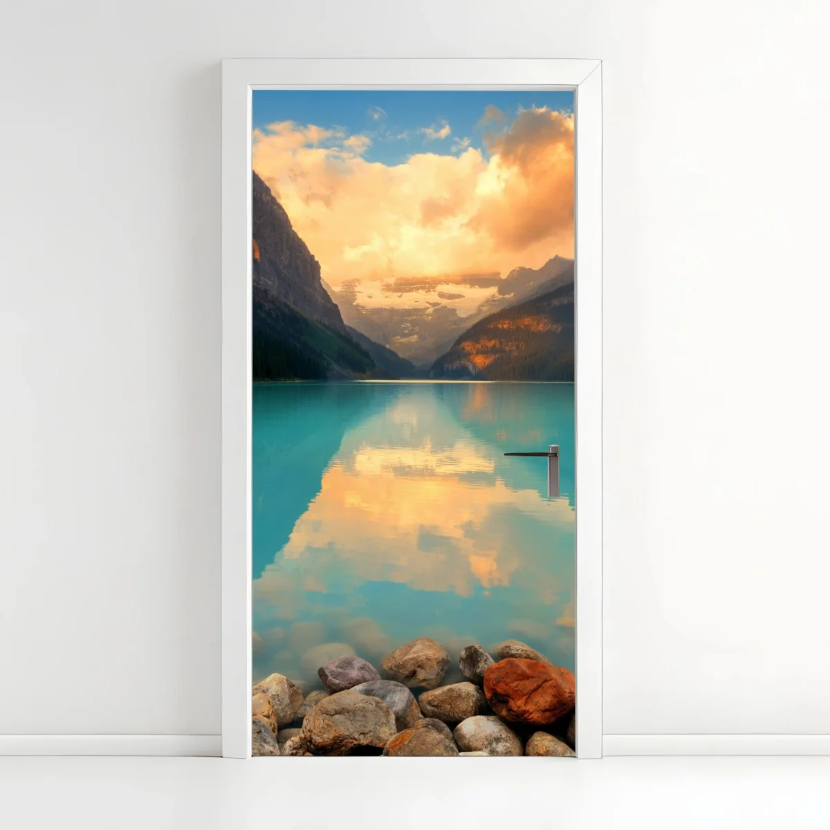 Sticker pour porte lever de soleil sur Lake Louise, parc national de Banff – Wallnifity® Sticker pour porte lever de soleil sur Lake Louise, parc national de Banff – Wallnifity®