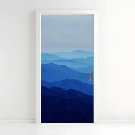Sticker pour porte couches de montagnes bleues – Wallnifity®