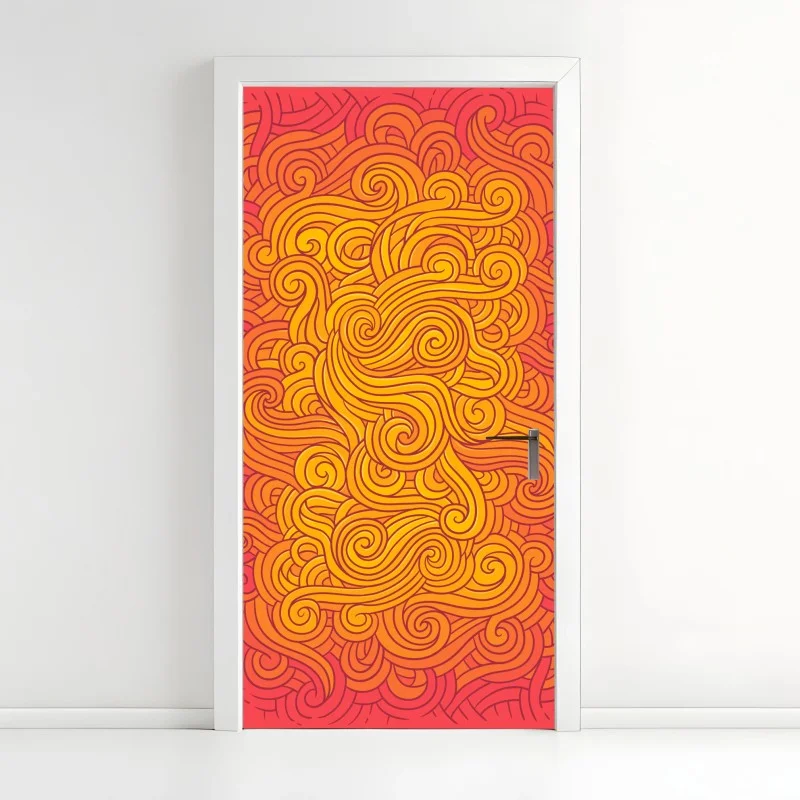 Sticker pour porte tourbillons solaires chaleureux – Wallnifity®