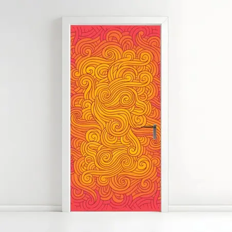 Sticker pour porte tourbillons solaires chaleureux – Wallnifity®