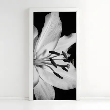Sticker pour porte élégance florale en noir et blanc – Wallnifity®