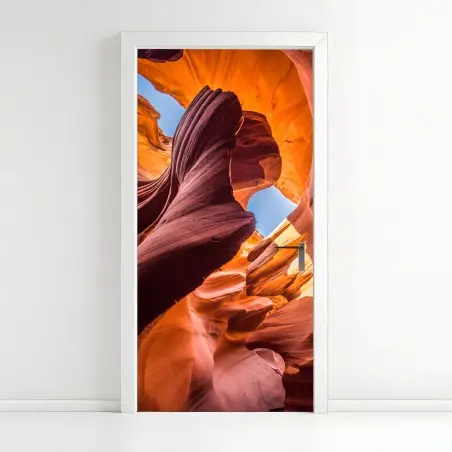 Sticker pour porte canyon sculpté aux couleurs de feu – Wallnifity®