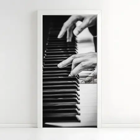 Sticker pour porte mains de pianiste en noir et blanc – Wallnifity®