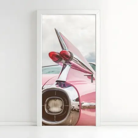 Sticker pour porte ailes chromées d'une icône automobile rose – Wallnifity®