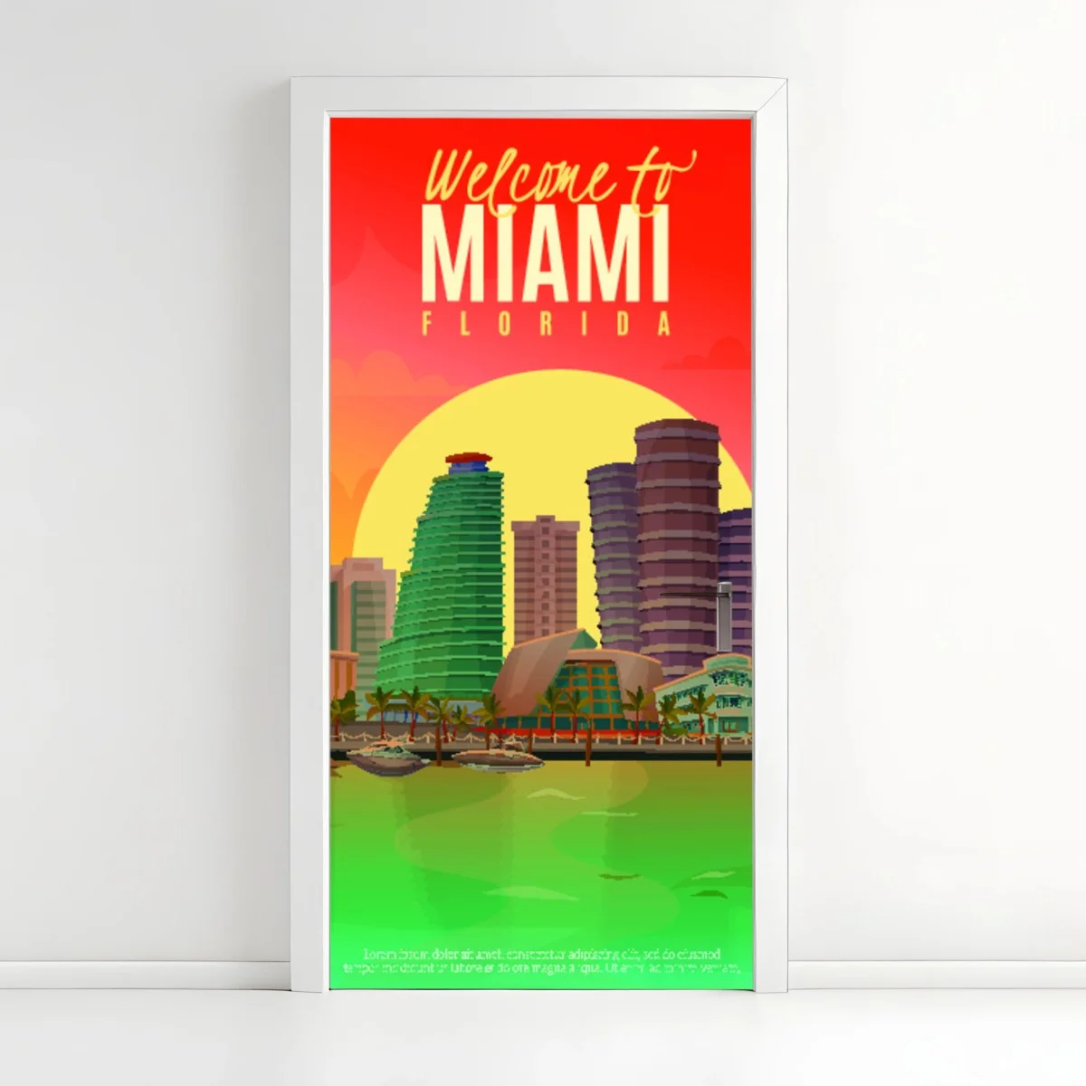 Sticker pour porte coucher de soleil à Miami, Floride – Wallnifity® Sticker pour porte coucher de soleil à Miami, Floride – Wallnifity®