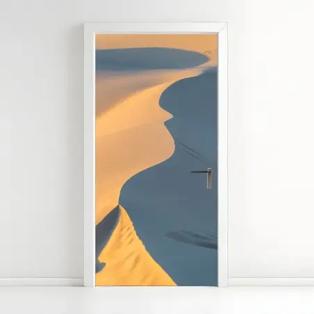 Sticker pour porte dunes dorées et ombres bleutées – Wallnifity®