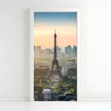 Sticker pour porte coucher de soleil sur la Tour Eiffel, Paris – Wallnifity®