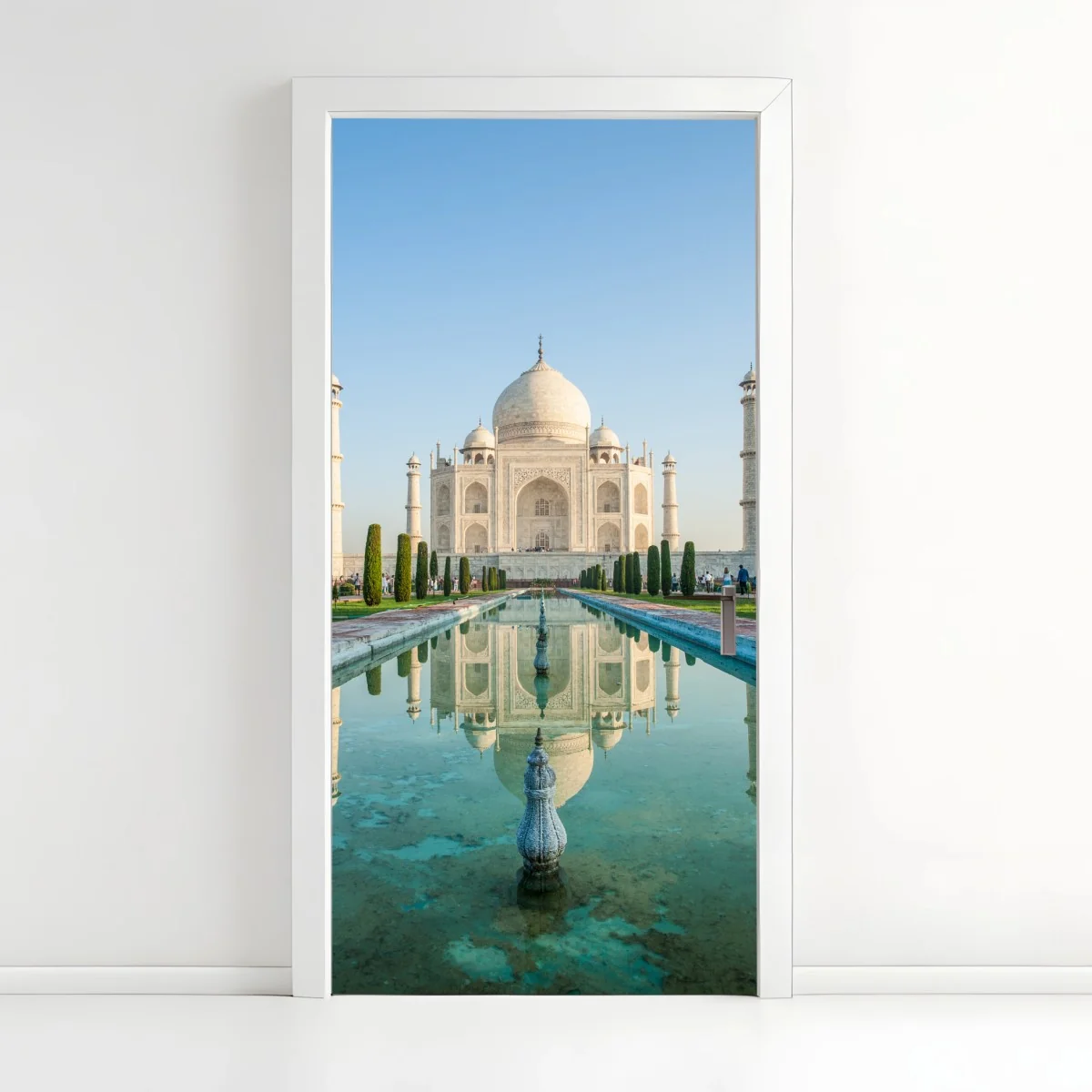 Sticker pour porte reflet symétrique du Taj Mahal au lever du soleil – Wallnifity® Sticker pour porte reflet symétrique du Taj Mahal au lever du soleil – Wallnifity®