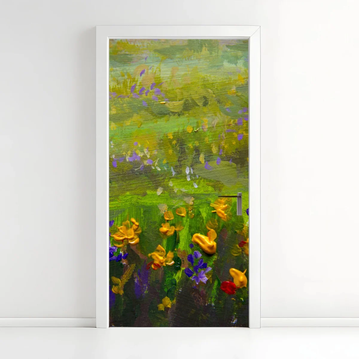 Sticker pour porte champ de fleurs impressionniste aux touches colorées – Wallnifity® Sticker pour porte champ de fleurs impressionniste aux touches colorées – Wallnifity®