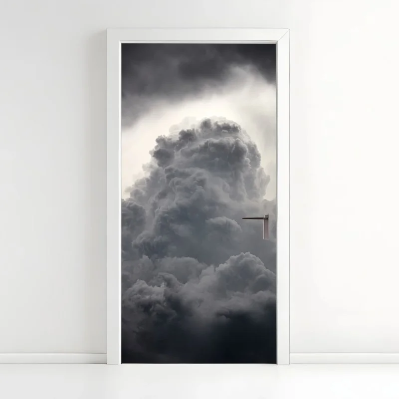 Sticker pour porte colonne nuageuse orageuse en nuances de gris – Wallnifity® Sticker pour porte colonne nuageuse orageuse en nuances de gris – Wallnifity®