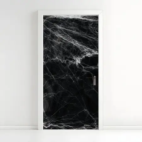 Sticker pour porte toile d'araignée spectrale sur fond noir – Wallnifity®