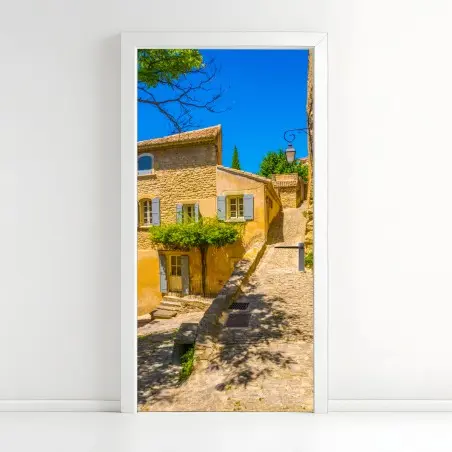 Sticker pour porte ruelle provençale ensoleillée – Wallnifity®