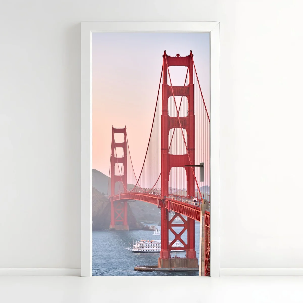 Sticker pour porte vue emblématique du Golden Gate au coucher de soleil – Wallnifity® Sticker pour porte vue emblématique du Golden Gate au coucher de soleil – Wallnifity®