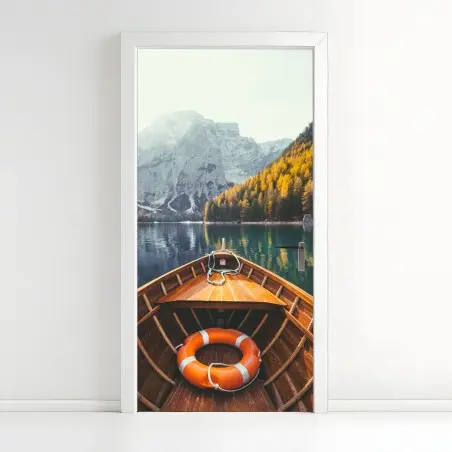Sticker pour porte matin doré au Lago di Braies – Wallnifity®