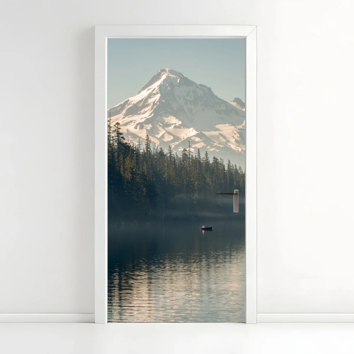 Sticker pour porte sérénité au lac alpin – Wallnifity® Sticker pour porte sérénité au lac alpin – Wallnifity®