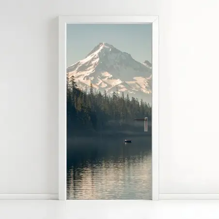 Sticker pour porte sérénité au lac alpin – Wallnifity®