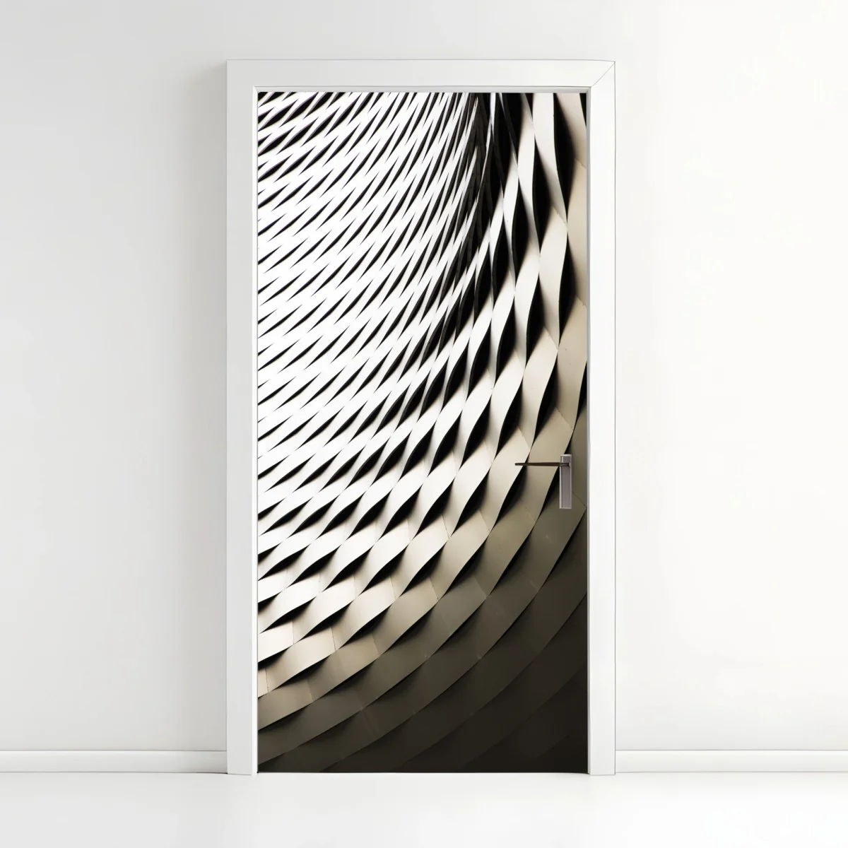 Sticker pour porte motif architectural ondulé et monochrome – Wallnifity® Sticker pour porte motif architectural ondulé et monochrome – Wallnifity®