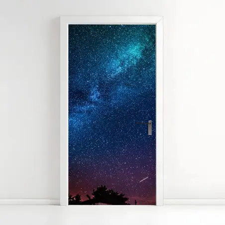 Sticker pour porte ciel étoilé mystique bleu-violet – Wallnifity®