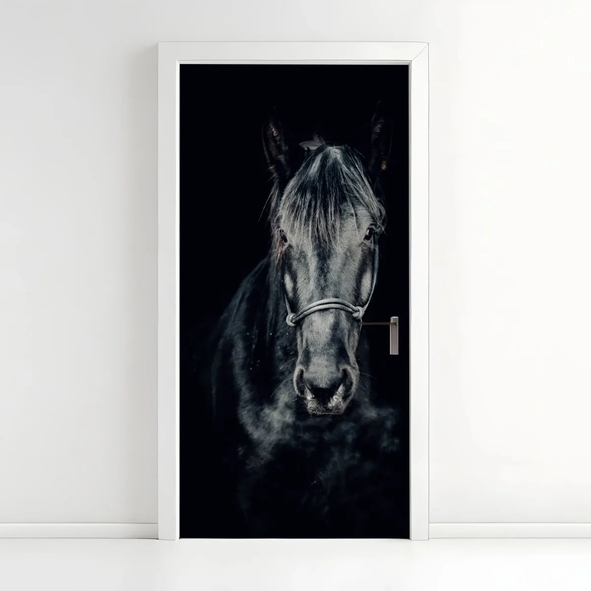 Sticker pour porte regard perçant du cheval noir – Wallnifity® Sticker pour porte regard perçant du cheval noir – Wallnifity®