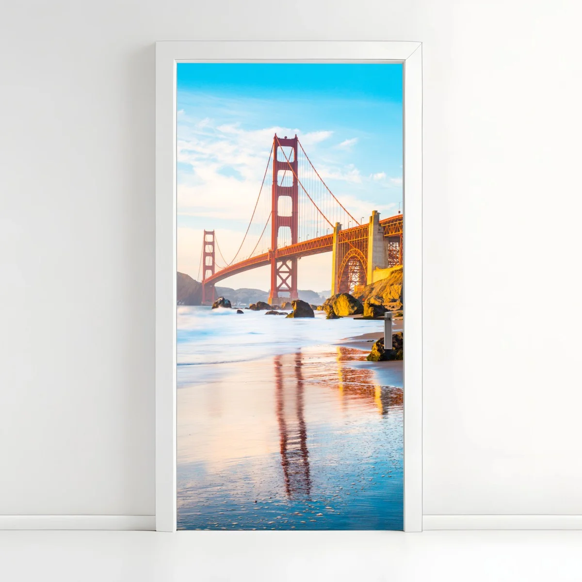 Sticker pour porte vue emblématique du Golden Gate depuis Baker Beach – Wallnifity® Sticker pour porte vue emblématique du Golden Gate depuis Baker Beach – Wallnifity®