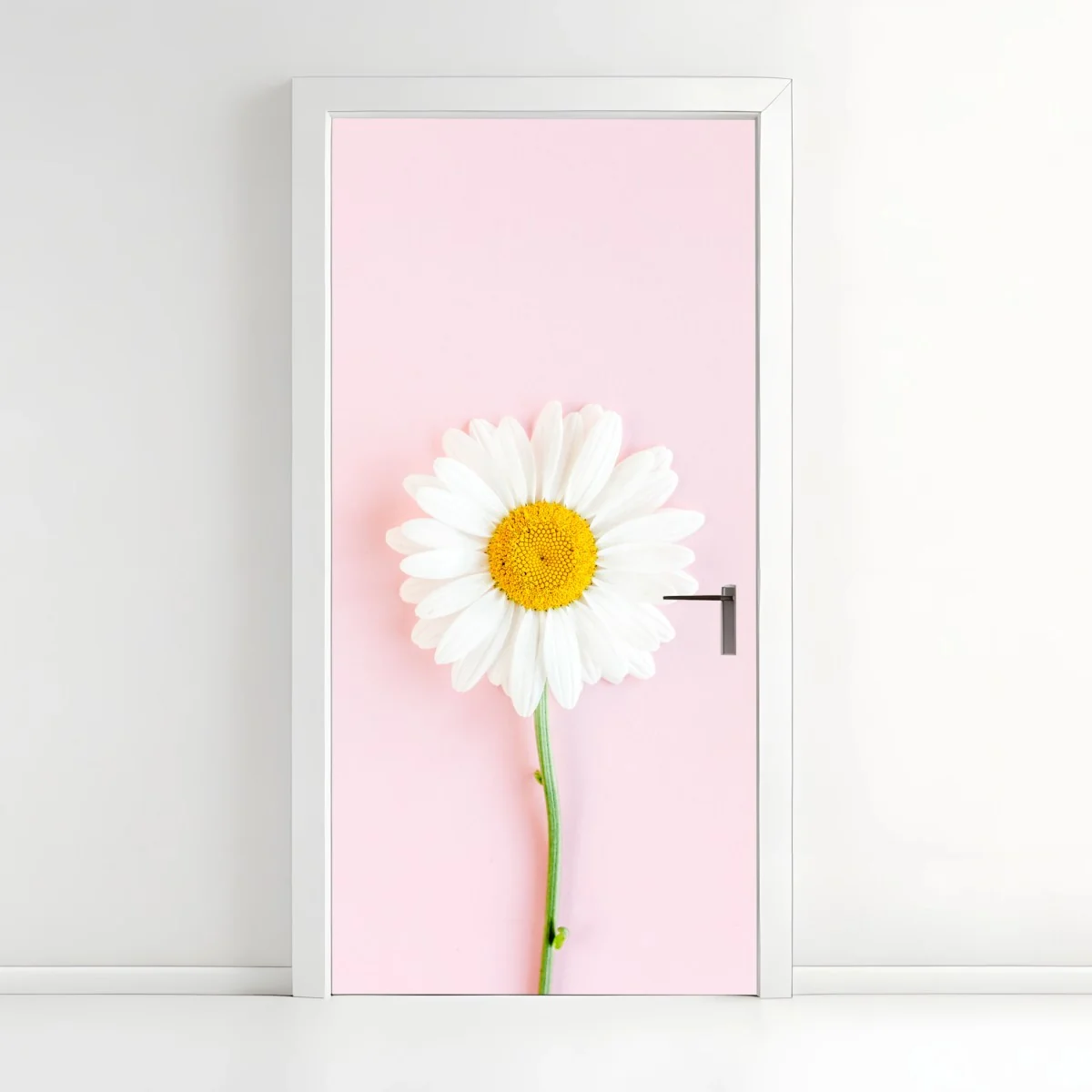 Sticker pour porte marguerite blanche sur fond rose minimaliste – Wallnifity® Sticker pour porte marguerite blanche sur fond rose minimaliste – Wallnifity®