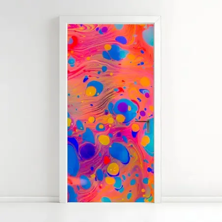 Sticker pour porte marbrures ottomanes multicolores – Wallnifity®