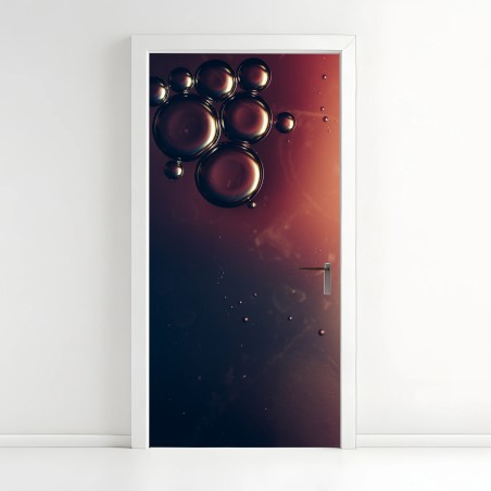 Sticker pour porte danse de bulles abstraites sur fond dégradé – Wallnifity®