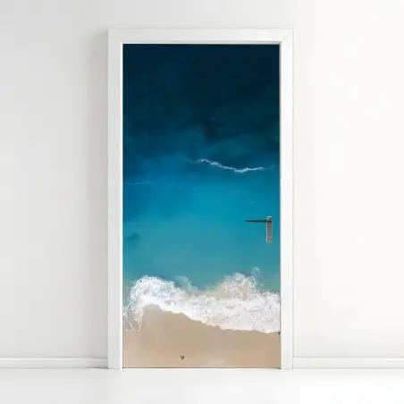 Sticker pour porte vue aérienne paradisiaque de Nusa Penida – Wallnifity®